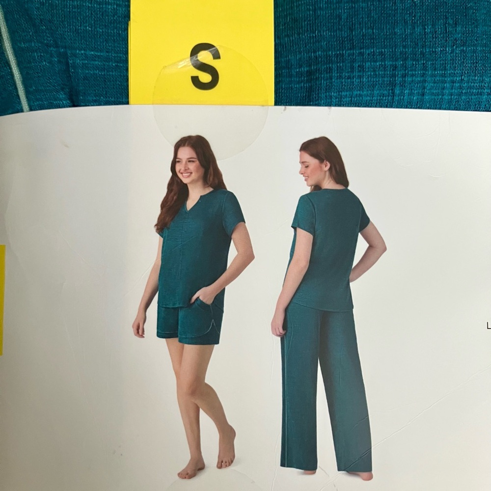 Midnight by Carole Hochman Teal 3-Piece Pajama Set - Picture 2 of 3